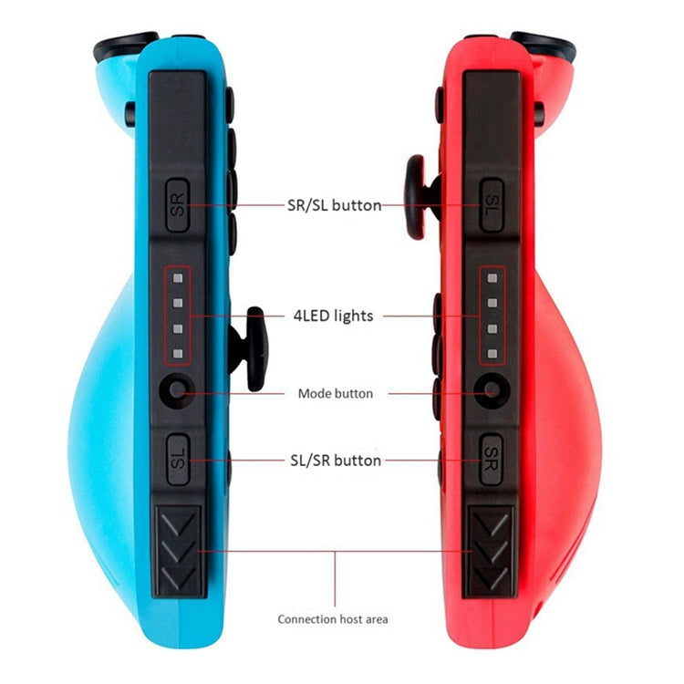 Manette de jeu Joypad sans fil Bluetooth gauche et droite pour interrupteur (bleu + rouge)