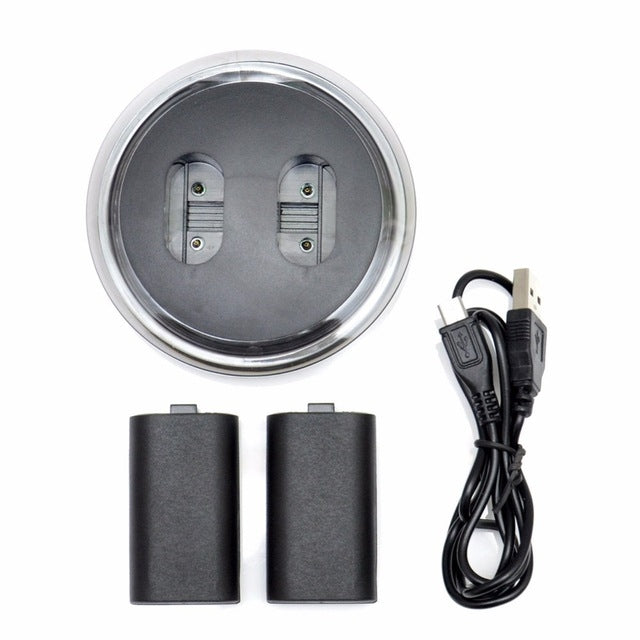 2 SND-362 rechargeable batteries + USB cable + Charging station with LED indicator For X-One Wireless Controller