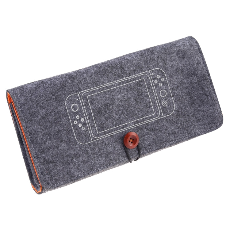 Sac de protection portable en feutre doux pour sac à main pour Nintendo Switch (gris foncé)