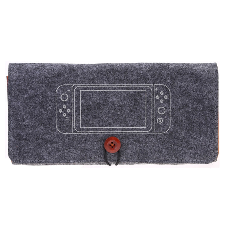 Sac de protection portable en feutre doux pour sac à main pour Nintendo Switch (gris foncé)
