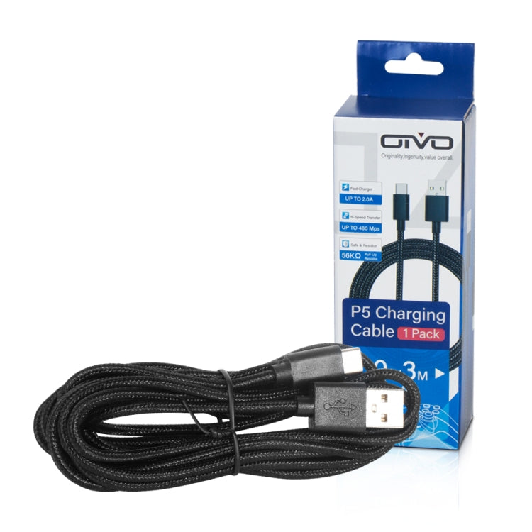 OIVO IV-P5229 3m 1A Cable de datos de Carga USB tipo C Para PS5 / Switch Pro / Xbox Series