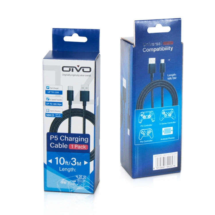 OIVO IV-P5229 3m 1A USB Type-C Charging Data Cable For PS5 / Switch Pro / Xbox Series