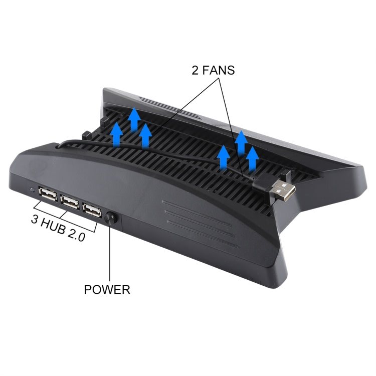3 in 1 Charger Charging Station Stand + Cooling Fans + 3 USB HUB For Playstation PS4 Pro