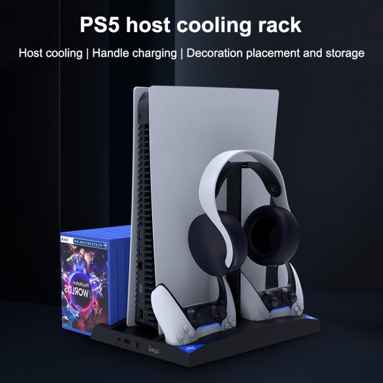 Base de Carga del ventilador de enfriamiento multifuncional del Soporte vertical del juego 6 en 1 de iPega Para PS5