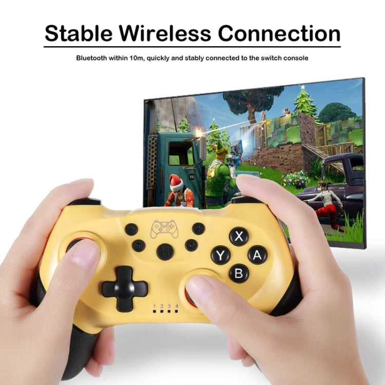 Manette de jeu Bluetooth Joypad Manette de jeu 6 axes pour Switch Pro (jaune)