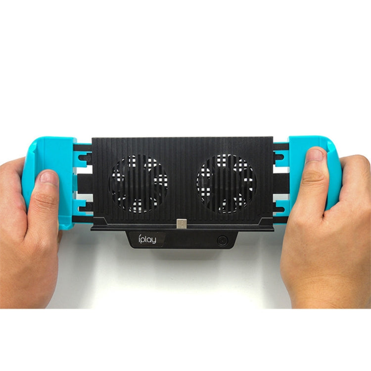 IPLAY Host Charging Grips Stand Case Ventilateur de refroidissement pour Switch Lite (Bleu)