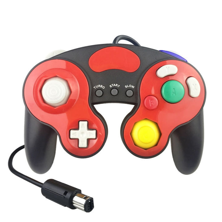 Contrôleur de jeu de tir avec câble décoratif à trois points pour Nintendo NGC (noir rouge)