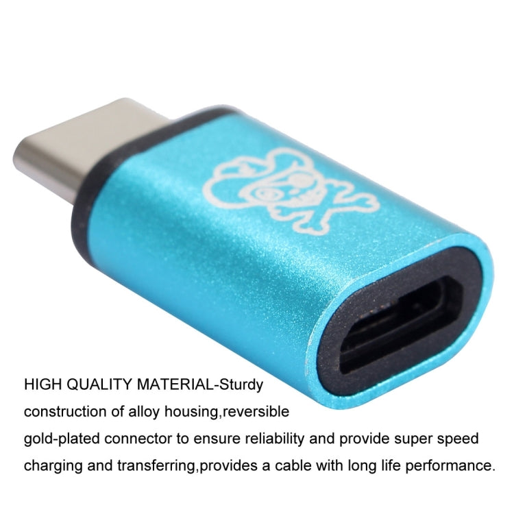 ENKAY Hat-Prince HC-1 Aluminum alloy Micro USB Female to USB-C / Type-C USB 3.1 Male Data transmission Charging Adapter For Galaxy S8 &amp; S8+ / LG G6 / Huawei P10 &amp; P10 Plus / Xiaomi Mi6 &amp; Max 2 and other Smartphones (Blue)