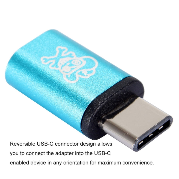 ENKAY Hat-Prince HC-1 aleación de Aluminio Micro USB Hembra a USB-C / Tipo-C USB 3.1 Macho Adaptador de Carga de transmisión de Datos Para Galaxy S8 y S8 + / LG G6 / Huawei P10 y P10 Plus / Xiaomi Mi6 y Max 2 y otros Teléfonos Inteligentes (Azul)