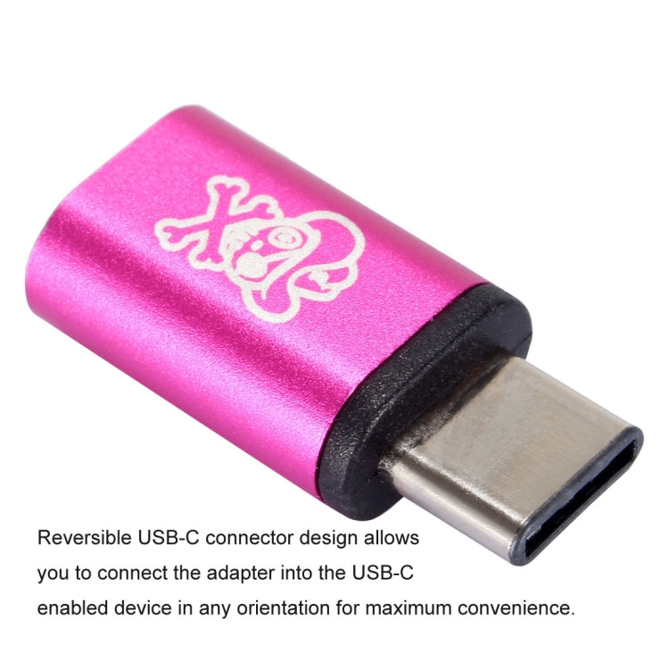 ENKAY Hat-Prince HC-1 aleación de Aluminio Micro USB Hembra a USB-C / Tipo-C USB 3.1 Macho Adaptador de Carga de transmisión de Datos Para Galaxy S8 y S8 + / LG G6 / Huawei P10 y P10 Plus / Xiaomi Mi6 y Max 2 y otros Teléfonos Inteligentes (Magenta)