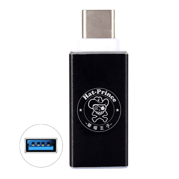 ENKAY Hat-Prince HC-3 Alliage d'aluminium USB 3.0 Femelle vers USB-C / Type-C 3.1 Mâle Adaptateur de charge de transmission de données pour Galaxy S8 &amp; S8+ / LG G6 / Huawei P10 &amp; P10 Plus / Xiaomi Mi6 &amp; Max 2 et autres Smartphones ( Noir)