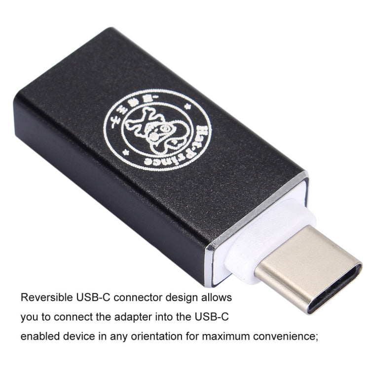 ENKAY Hat-Prince HC-3 de aleación de Aluminio USB 3.0 Hembra a USB-C / Type-C 3.1 Adaptador de Carga de transmisión de Datos Macho Para Galaxy S8 y S8 + / LG G6 / Huawei P10 y P10 Plus / Xiaomi Mi6 y Max 2 y otros Teléfonos Inteligentes (Negro)