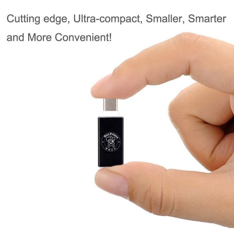 ENKAY Hat-Prince HC-3 de aleación de Aluminio USB 3.0 Hembra a USB-C / Type-C 3.1 Adaptador de Carga de transmisión de Datos Macho Para Galaxy S8 y S8 + / LG G6 / Huawei P10 y P10 Plus / Xiaomi Mi6 y Max 2 y otros Teléfonos Inteligentes (Negro)