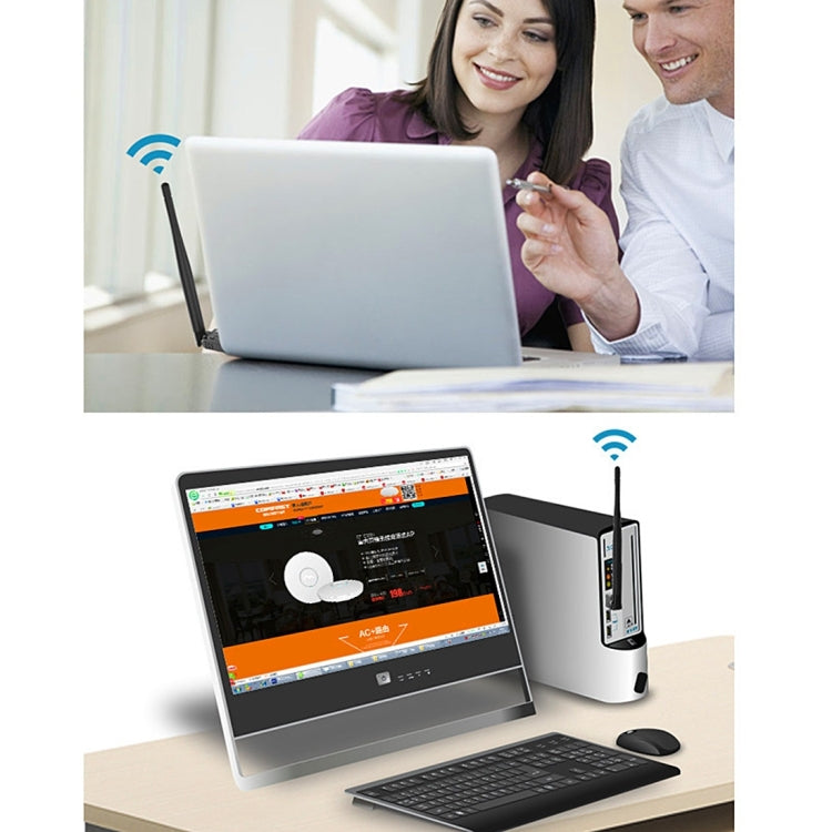 Adaptateur sans fil WiFi USB 2 en 1 Bluetooth 4.0 + 150 Mbps 2,4 GHz avec antenne externe 2D1