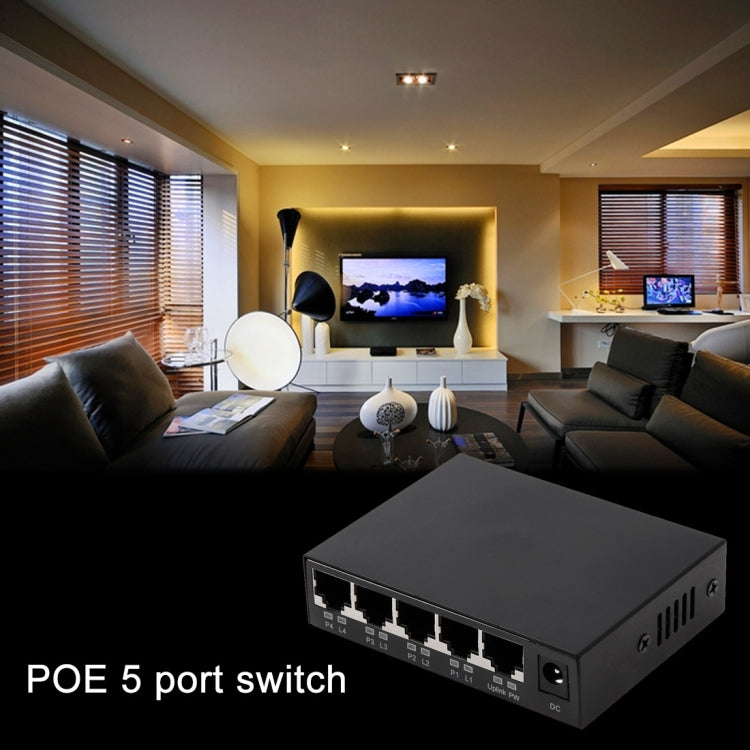 Conmutador POE de 5 Puertos a 10 / 100Mbps IEEE802.3Af Conmutador de red de Alimentación a través de Ethernet Para dispositivos de AP de Teléfono VoIP de Cámara IP