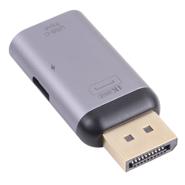 2 en 1 4K 60Hz DP Male a USB-C / Tipo-C Carga + Adaptador Hembra USB-C / Tipo-C