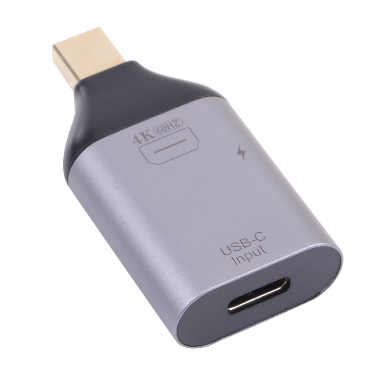 2 en 1 4k 60Hz Mini DP Macho a USB-C / Tipo-C Carga + Adaptador Hembra USB-C / Tipo-C