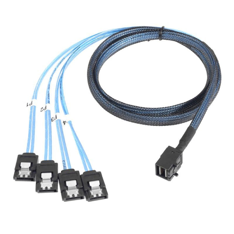 Mini SAS SFF-8643 Host to 7Pin Target Hard Drive 4 SATA 6Gbps Data Server Breakout Cable Length: 1m