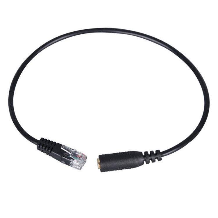 Conector de 3.5 mm a RJ9 PC / Teléfonos Móviles Auriculares a adaptador de Teléfono de oficina Cable convertidor longitud: 38 cm (Negro)