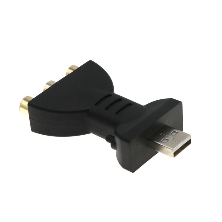 Adaptateur audio vidéo plaqué or USB 2.0 mâle vers 3 RCA convertisseur de composants AV