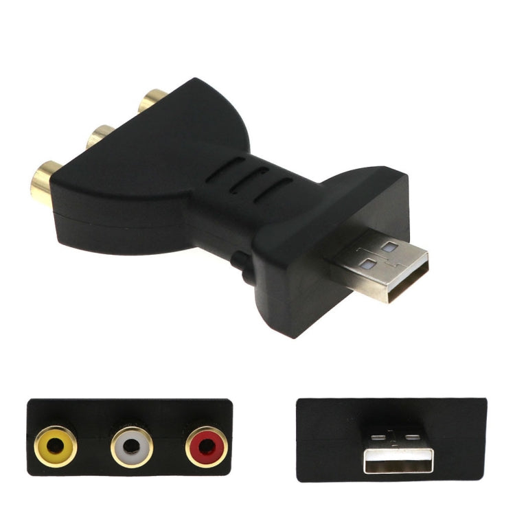 USB 2.0 Male to 3 RCA Gold Plated Audio Video Adapter AV Component Converter