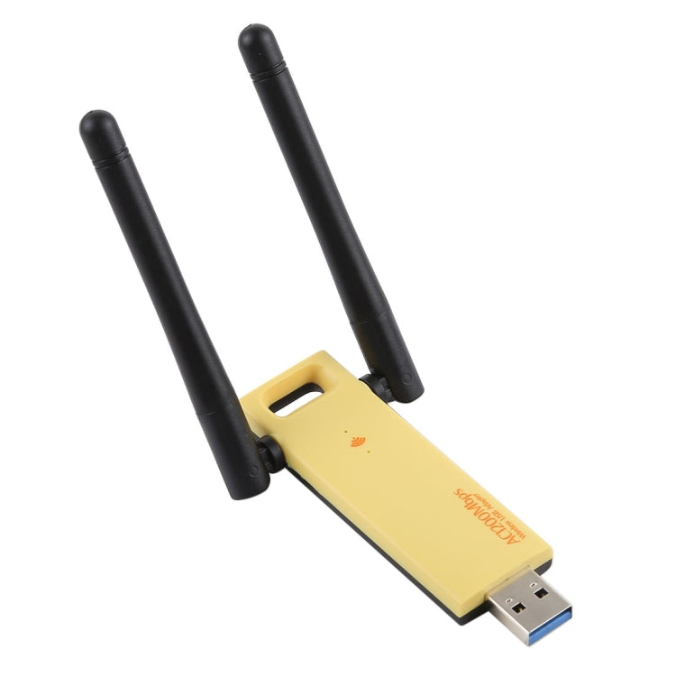 AC1200Mbps 2.4GHz et 5GHz Dual Band USB 3.0 Adaptateur WiFi Carte Réseau Externe avec 2 Antennes Externes (Jaune)