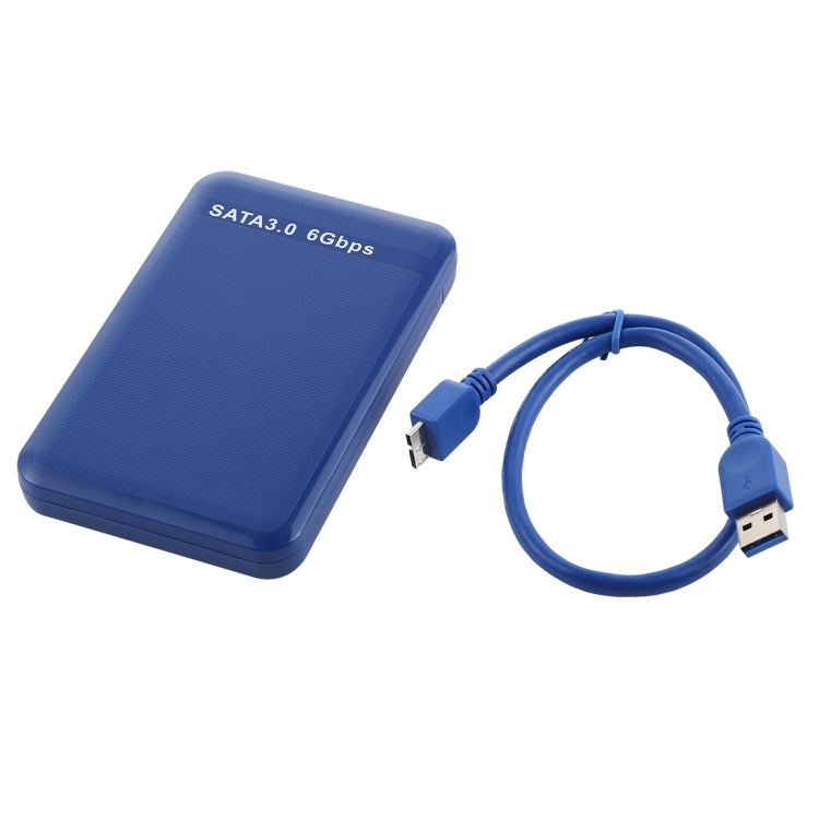 Boîtier de disque dur 2,5 pouces SATA 3.0 6 Gbps vers USB 3.0 Boîtier de disque dur Boîtier externe (Bleu)