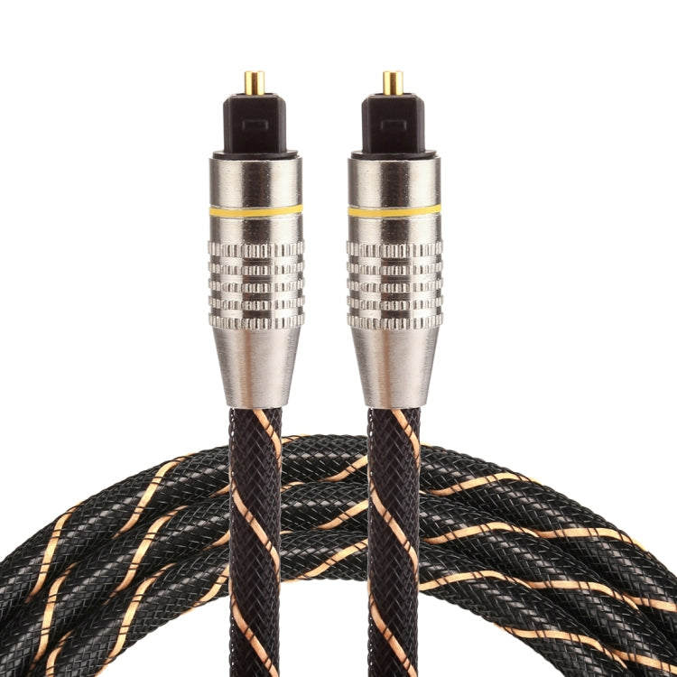 Cable de Audio óptico Digital Macho a Macho Toslink de línea neta tejida con Cabeza metálica chapada en Oro de 1m OD6.0 mm