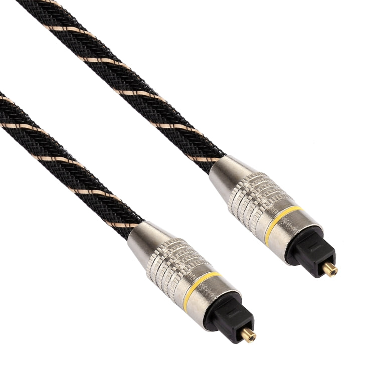 Cable de Audio óptico Digital Macho a Macho Toslink de línea neta tejida con Cabeza metálica chapada en Oro de 1.5 m OD6.0 mm