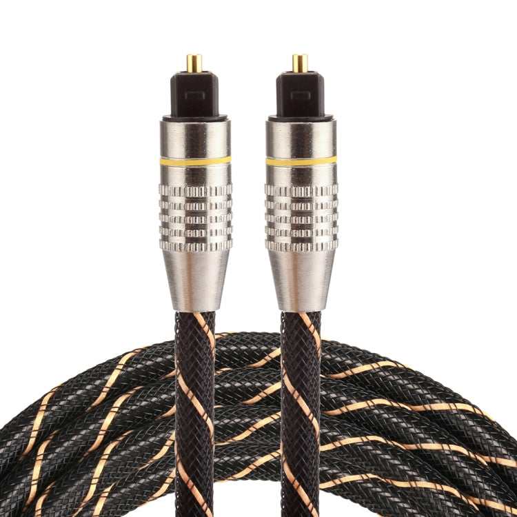 Tête en métal plaqué or 1,5 m OD6.0mm ligne nette tissée Toslink câble audio optique numérique mâle à mâle