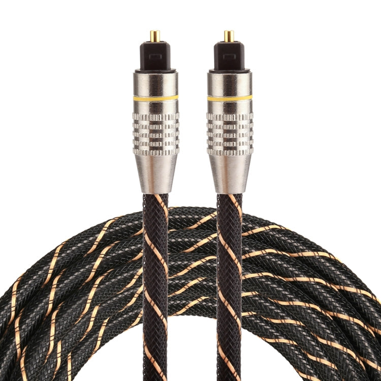 Gold Plated Metal Head 2m OD6.0mm Woven Network Line Toslink Digital Optical Audio Cable Male to Male