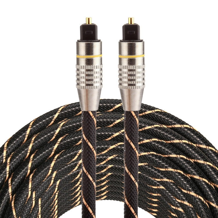 Tête en métal plaqué or 10 m OD6.0mm ligne nette tissée câble audio optique numérique Toslink mâle à mâle