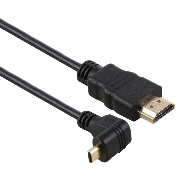 30cm 4K HDMI Macho a Micro HDMI Macho en ángulo inverso Cable adaptador de Conector chapado en Oro