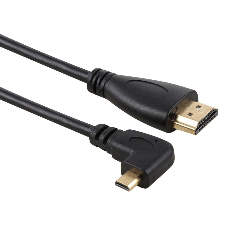 50cm 4K HDMI Macho a Micro HDMI Macho en ángulo recto Cable adaptador de Conector chapado en Oro