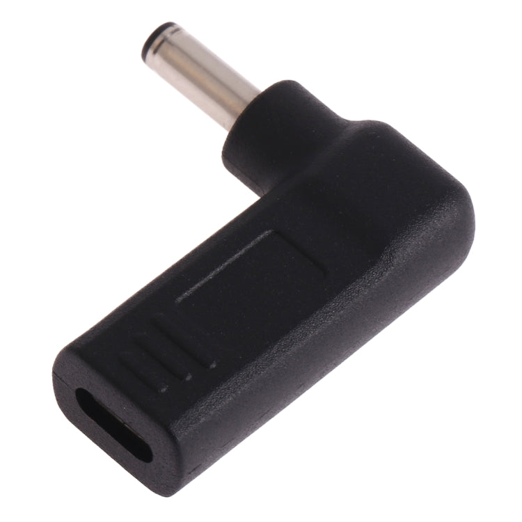USB-C Type-C Female to 4.5X3.0mm Male Elbow Adapter Connector (Black)