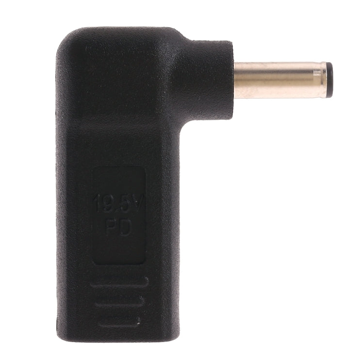 USB-C Type-C Female to 4.5X3.0mm Male Elbow Adapter Connector (Black)