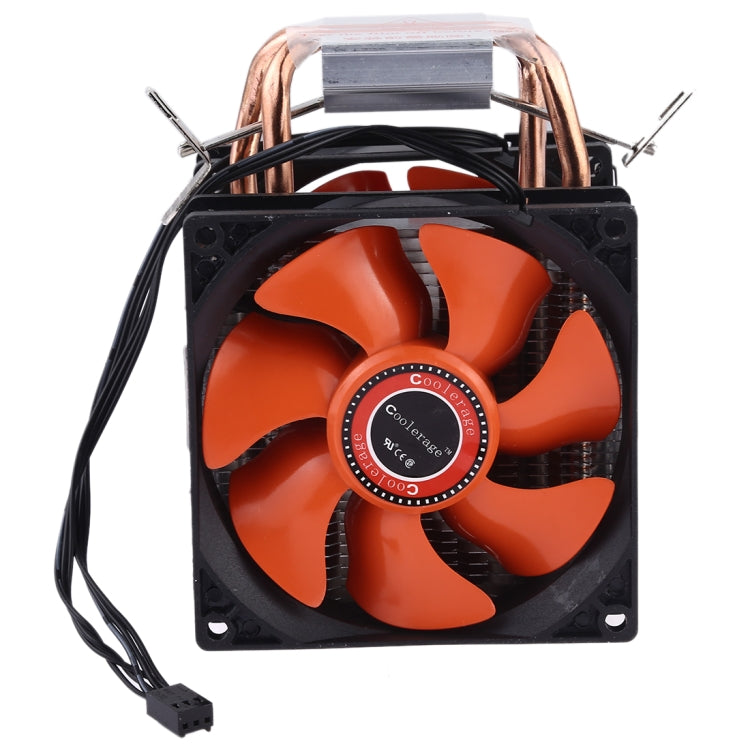 CoolAge AMD CPU Heat Sink Hydraulic Bearing Cooling Fan Dual 3pin Fan For Intel LGA775 115X AM2 AM3 AM4 FM1 FM2 1366