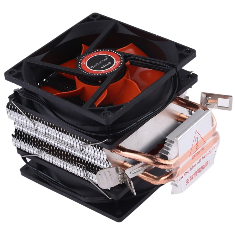 CoolAge AMD CPU disipador de calor cojinete hidráulico ventilador de refrigeración Doble ventilador de 3 pines Para Intel LGA775 115X AM2 AM3 AM4 FM1 FM2 1366