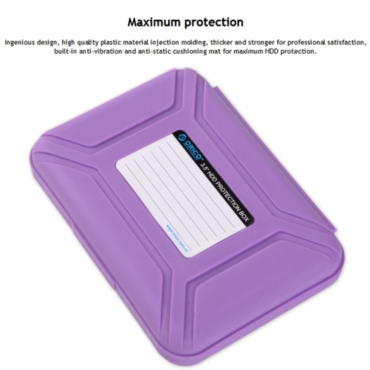 ORICO PHX-35 3.5 inch SATA Hard Drive Enclosure Hard Drive Protection Box Cover Box (Purple)