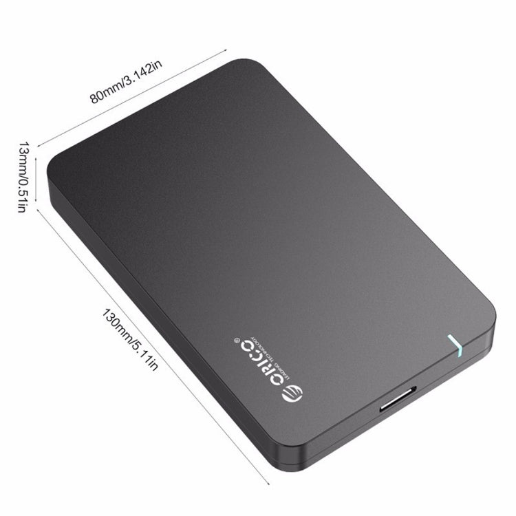 ORICO 2569S3 USB3.0 Micro-B Boîtier de stockage de boîtier de disque dur externe pour 9,5 mm 2,5 pouces SATA HDD/SSD (Noir)