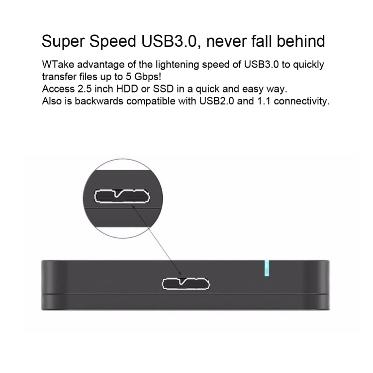 ORICO 2569S3 USB3.0 Micro-B External Hard Drive Enclosure Storage Case for 2.5 inch 9.5mm SATA Hard Drive/SSD (Silver)