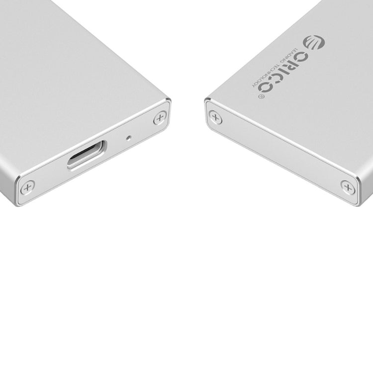 ORICO MSA-UC3 USB 3.1 Type C Boîtier de stockage externe en aluminium Boîtier de disque dur pour SSD M-SATA 50 mm x 30 mm (Argent)