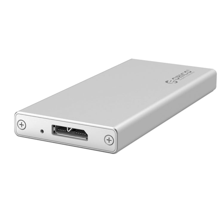 ORICO MSA-U3 USB3.0 Micro-B Caja de almacenamiento externo de Aluminio Caja de Disco Duro Para SSD M-SATA de 50 mm x 30 mm (Plata)