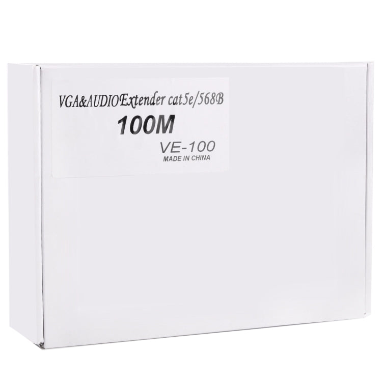 Audio &amp; VGA Extender 1920x1440 HD 100m Cat5e / 6-568B Câble Réseau Emetteur Récepteur Adaptateur (Noir)