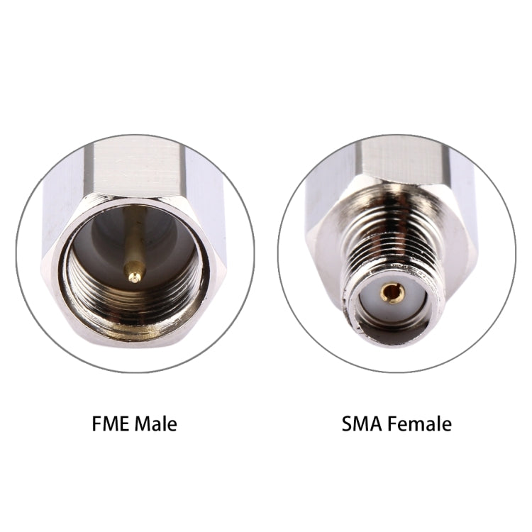 Adaptateur de connecteur FME mâle vers SMA femelle (argent)