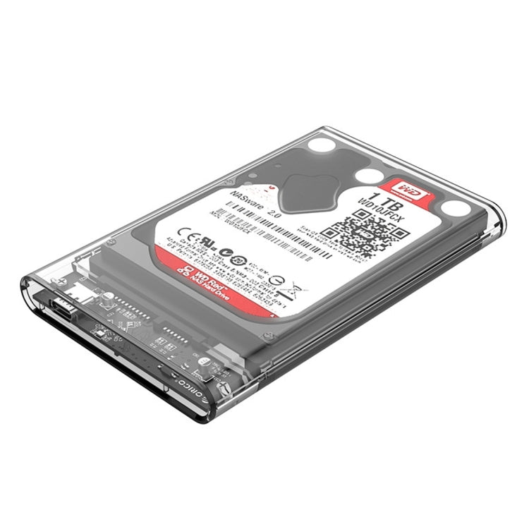 ORICO 2139C3-CR USB3.1 Tipo C Caja de almacenamiento de caja de Disco Duro externo transparente Para 9.5 mm 2.5 pulgadas SATA HDD / SSD