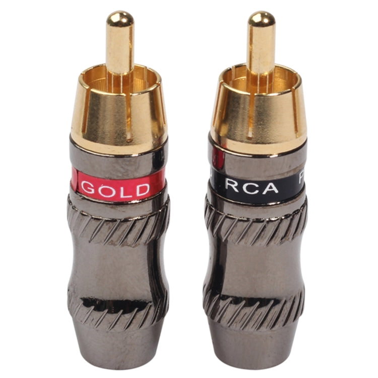 REXLIS TR026 2 PCS RCA Male Audio Connector Gold Plated Adapter For Audio Video Cable DIY