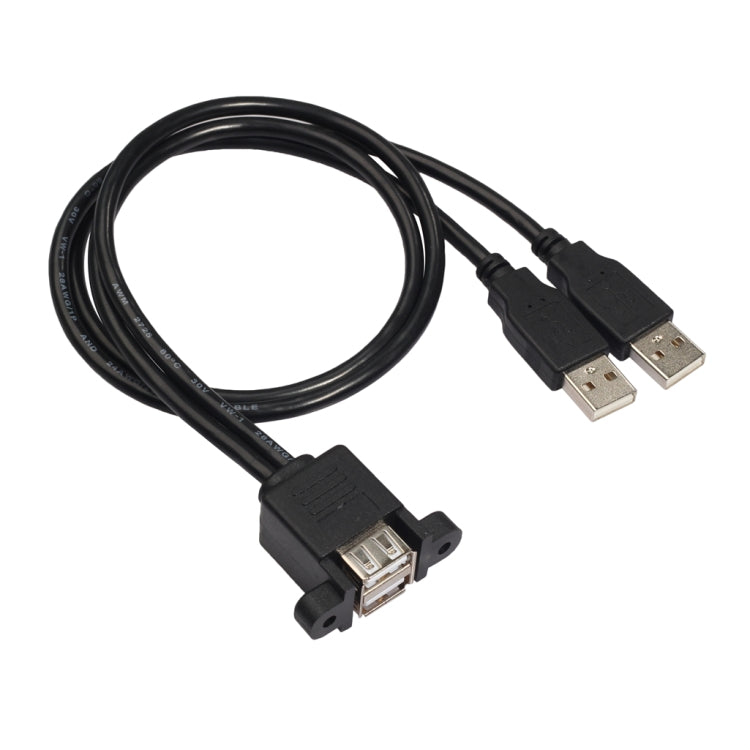 bk3507 Dual USB 2.0 Male to Dual USB Female Extension Cable with fixing hole length: 50 cm