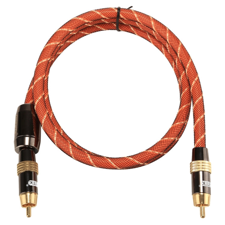 EMK TZ/A 1m OD8.0mm Gold Plated Metal Header RCA to RCA Digital Coaxial Interconnect Cable RCA Audio/Video Cable