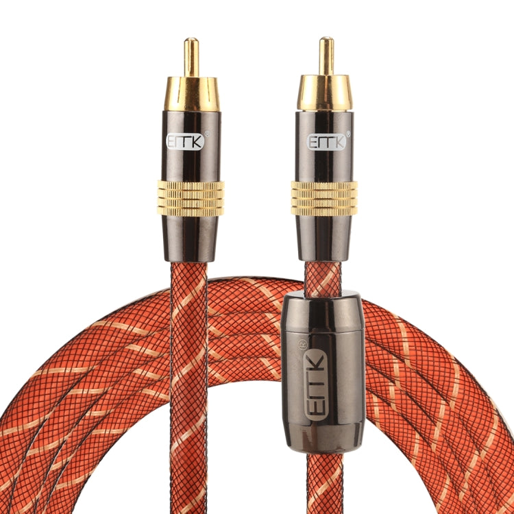EMK TZ/A 2m OD8.0mm Gold Plated Metal Head RCA to RCA Digital Coaxial Interconnect Cable RCA Audio/Video Cable